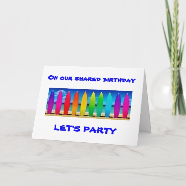 CARTE COMMENCER LA FÊTE POUR CÉLÉBRER NOTRE ANNIVERSAIRE (Devant)