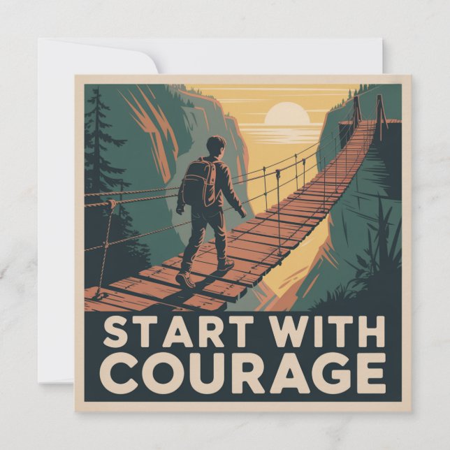 Carte Commencez Avec Courage (Devant)