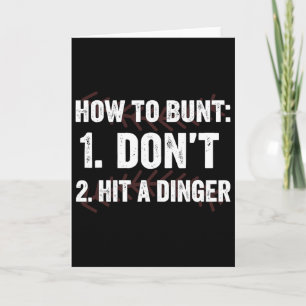Carte Comment Bunter N'Frappez Pas Un Hitter Dinger Drôl