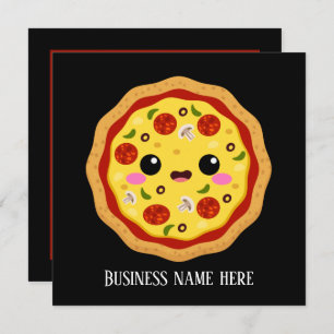 Carte commerce de pizza mignonne ajouter des information