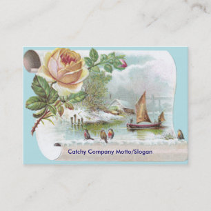 Carte commerciale victorienne de rose d'abricot
