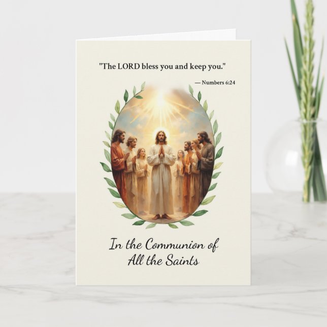 Carte Communion des saints Paix et Bénédictions de Dieu (Devant)
