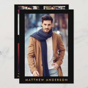 Carte Comp Acteur Modèle - 4 Photo Back Gold