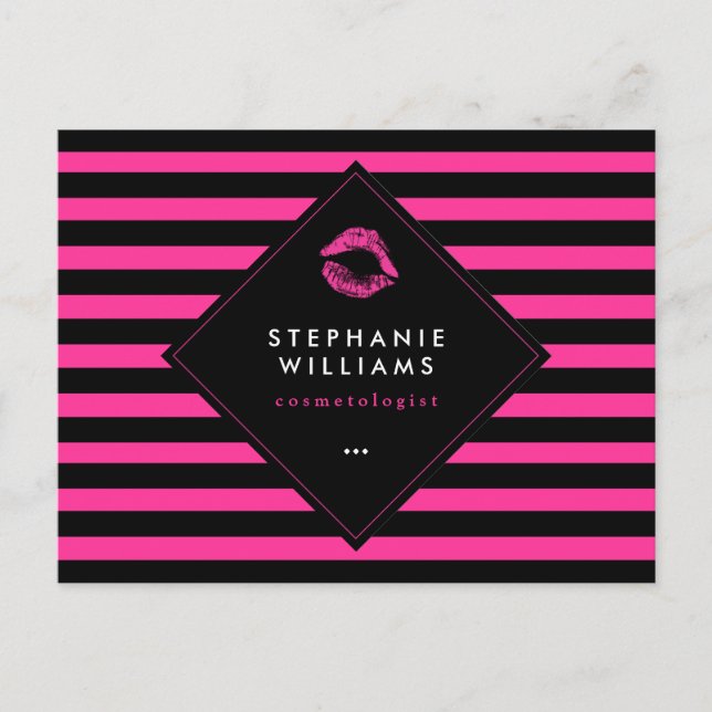 Carte comp artisanale de maquillage à lèvres roses (Devant)