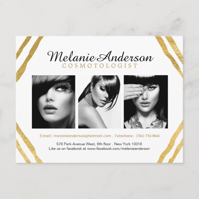 Carte comp d'art moderne Gold et White Maquillage (Devant)