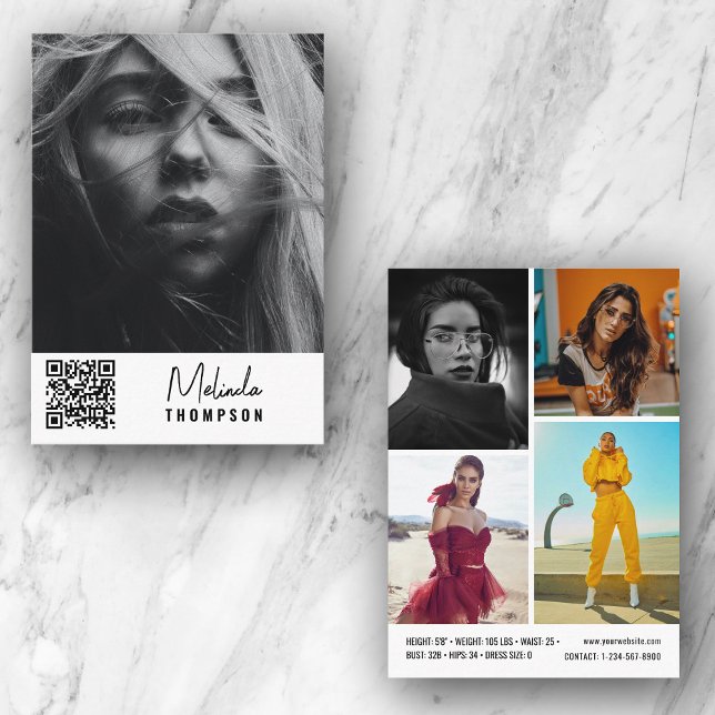 Carte Comp Modélisation Moderne 5 Photo QR Code Bl (Créateur téléchargé)