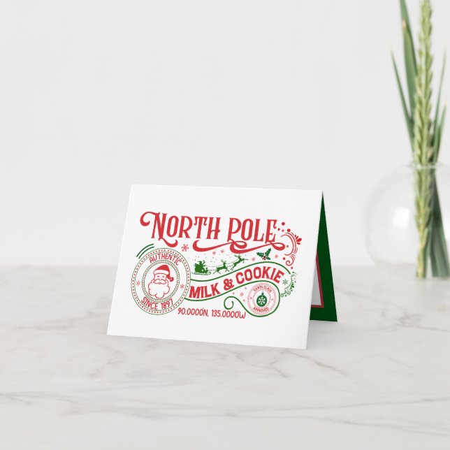 Carte Compagnie de biscuits de lait du Pôle Nord Noël (Devant)