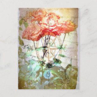 Carte, Compass, Carte postale Rose