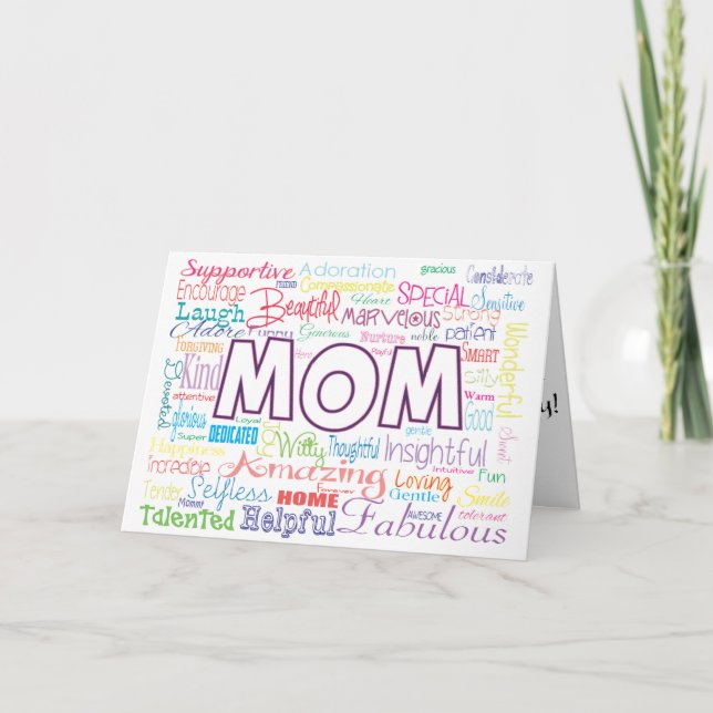 CARTE COMPLIMENTS DE LA JOURNÉE DE LA MÈRE POUR N'IMPORT (Devant)