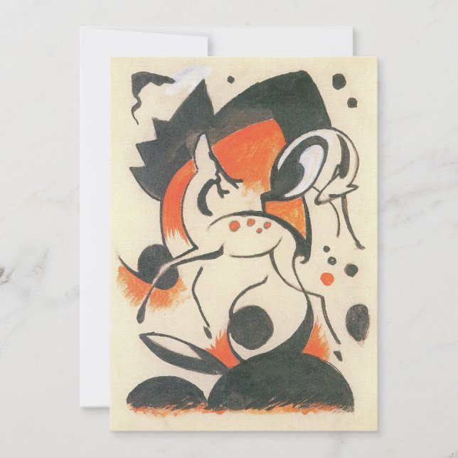 Carte Composition avec deux cerfs par Franz Marc (Devant)
