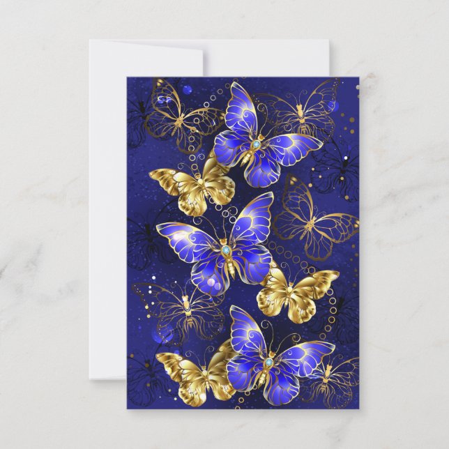 Carte Composition avec papillons Sapphire (Devant)