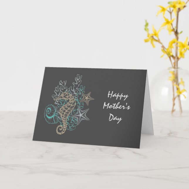 Carte Composition de la faune marine pour la fête des mè (Fleur jaune)