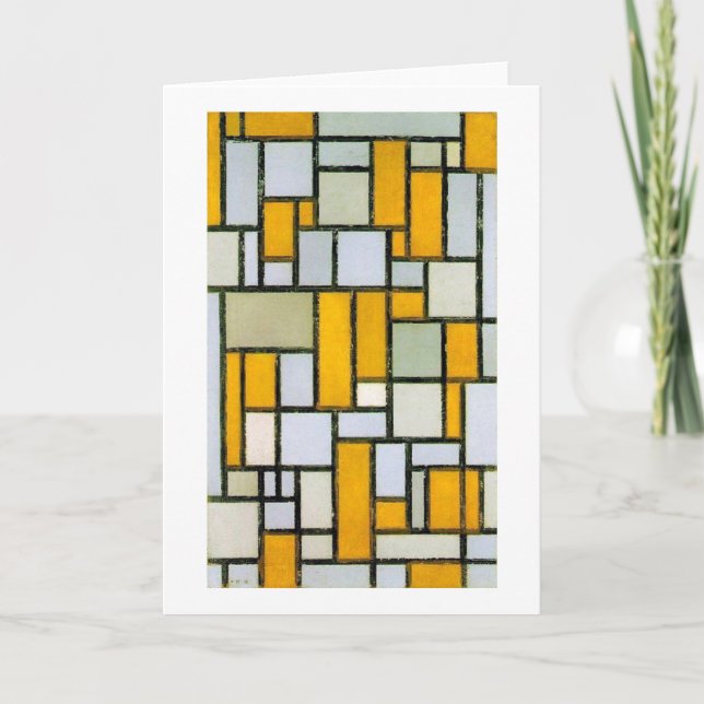 Carte Composition Jaune et gris, Mondrian (Devant)