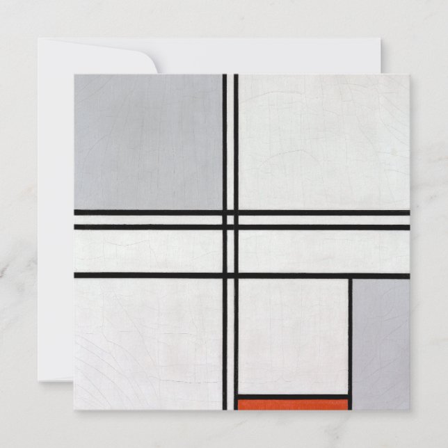 Carte Composition (no 1) Gris-rouge | Piet Mondrian | (Devant)