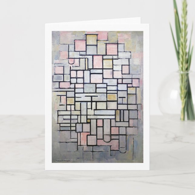 Carte Composition rose et gris, Mondrian (Devant)