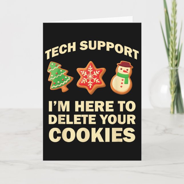 Carte Computer Nerd Funny Christmas Designs Men's Black  (Devant)