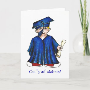 Carte Con "grad", les règlements ! Diplôme Bleu Garçon