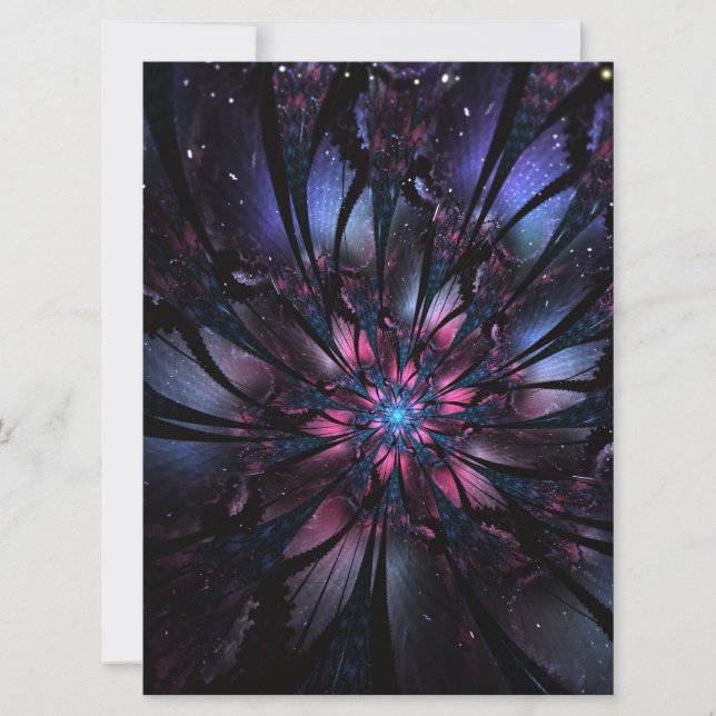 Carte Conception Abstraite des fleurs fractales. (Devant)