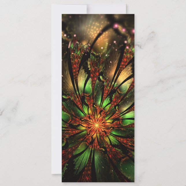 Carte Conception Abstraite des fleurs fractales. (Devant)