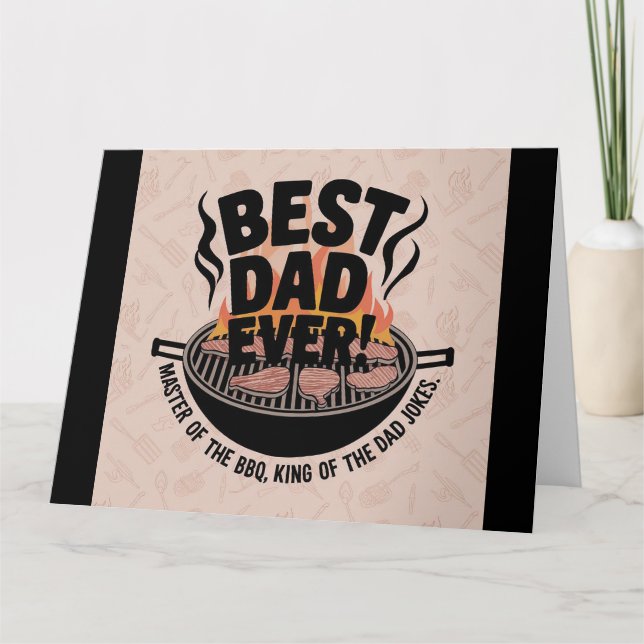 Carte Conception BBQ pour le meilleur papa du monde – Ro (Devant)