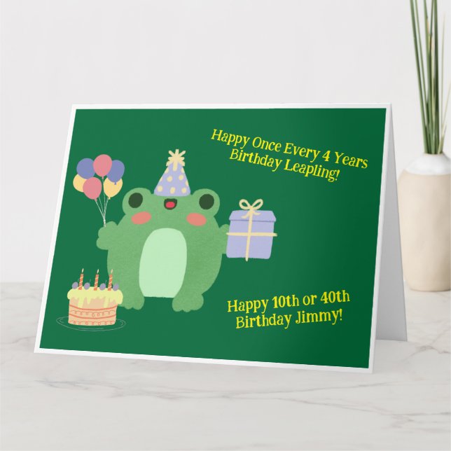 Carte Conception cadeau de gâteau Casquette de grenouill (Devant)