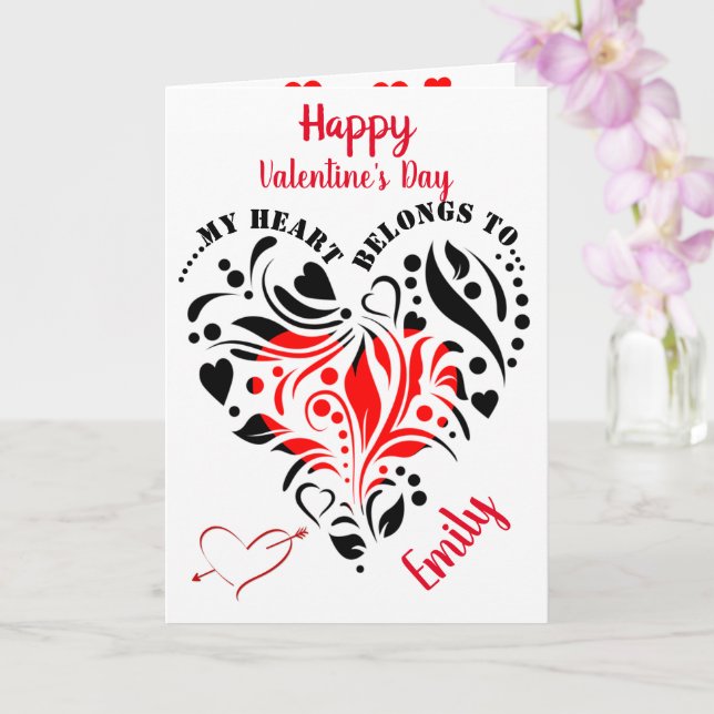 Carte Conception cardiaque personnalisée Photo Valentine (Orchidée)