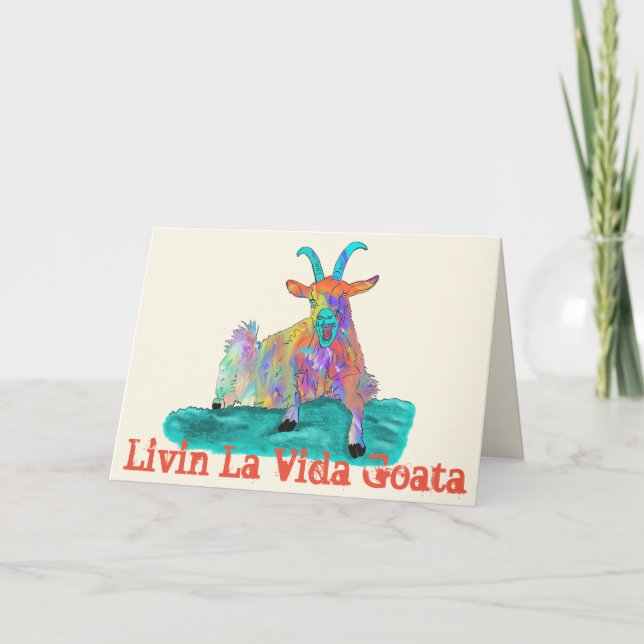Carte Conception criarde drôle de chèvre de Vida Goata (Devant)