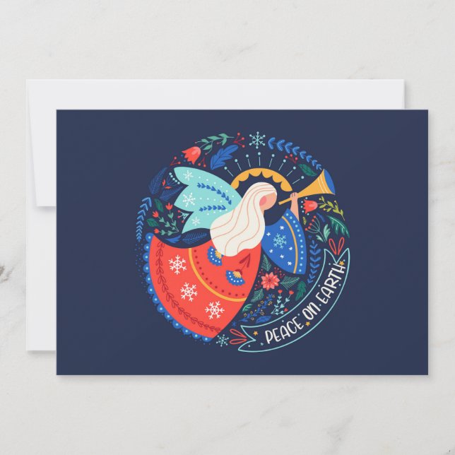 Carte Conception d'ange de paix sur terre (Devant)