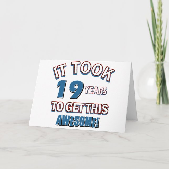 Carte Conception d'anniversaire de 19 ans (Devant)