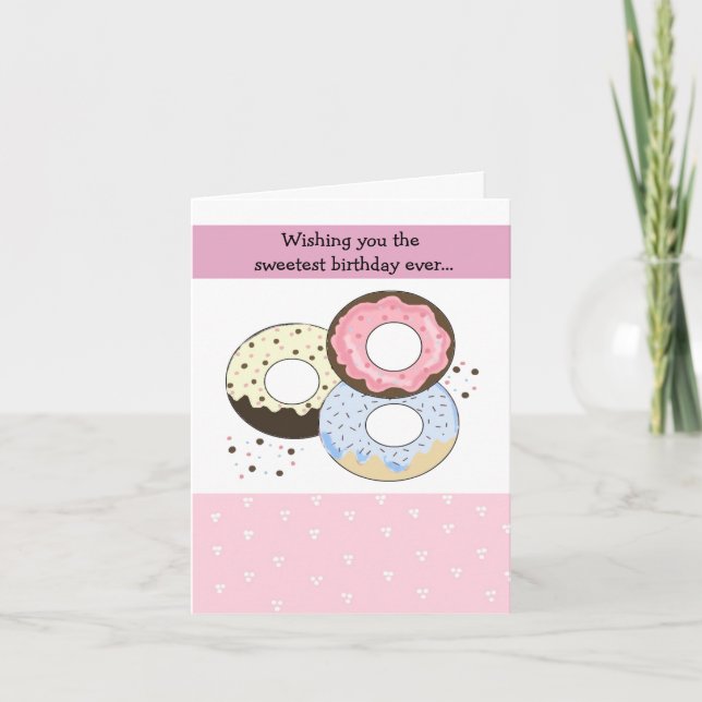 Carte Conception d'anniversaire de beignet pastel (Devant)