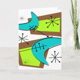 Carte Conception de Boomerang inspirée par l'ère atomiqu