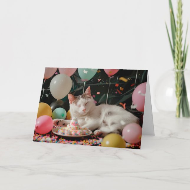Carte Conception de célébration d'anniversaire de chat a (Devant)