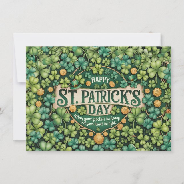 Carte Conception de célébration du trèfle irlandais (Devant)