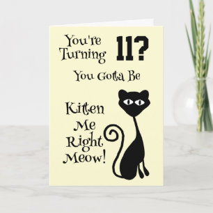 Carte Conception de chat Personnalisée 11e anniversaire