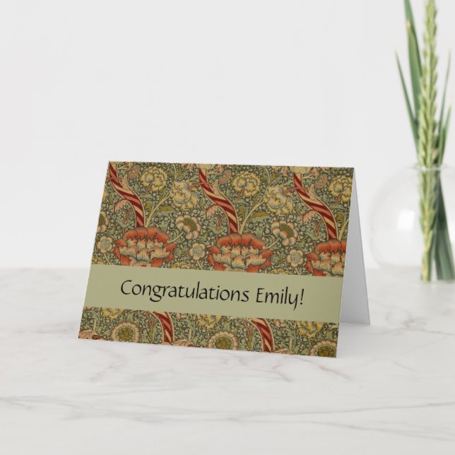 Carte Conception de damas floral anglais William Morris  (Devant)