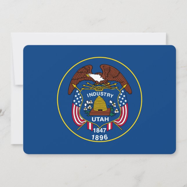Carte Conception de drapeau d'état de l'Utah (Devant)