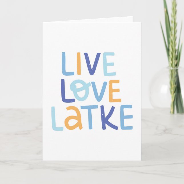 Carte Conception de Hanukkah Vive Amour Latke (Devant)