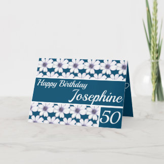 Carte Conception de motifs floraux Anniversaire bleu