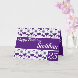 Carte Conception de motifs floraux Anniversaire mauve