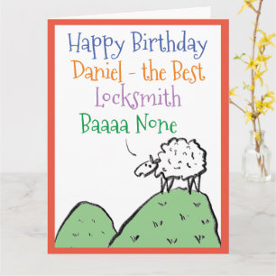 Carte Conception de mouton Joyeux anniversaire à un serr