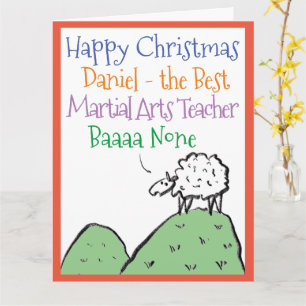 Carte Conception de mouton Joyeux Noël Professeur d'arts