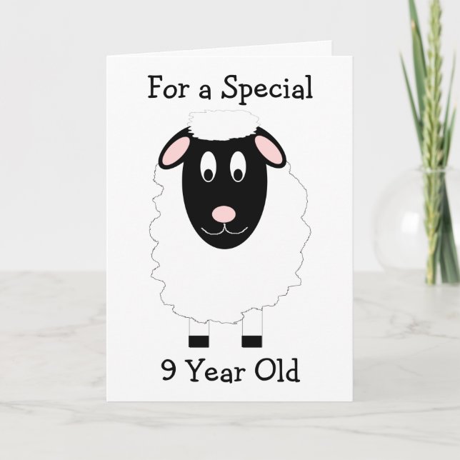 Carte Conception de mouton personnalisée 9e anniversaire (Devant)