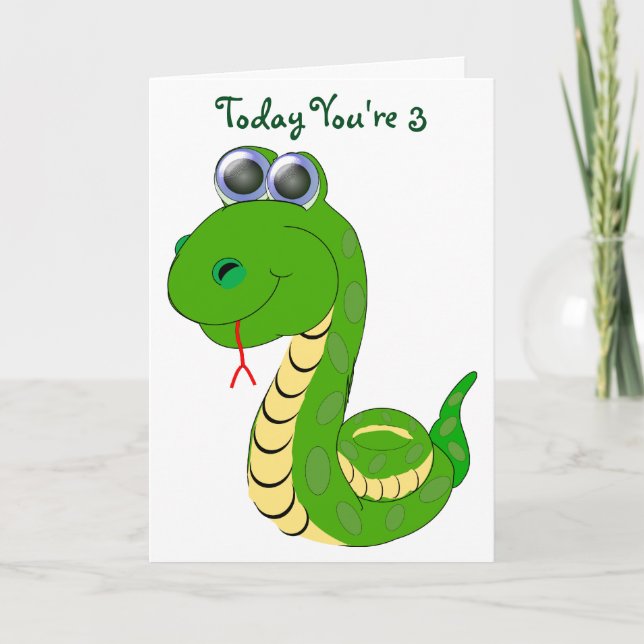 Carte Conception de serpent 3e anniversaire personnalisé (Devant)