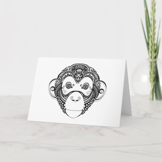 Carte Conception de singe inspirée (Devant)