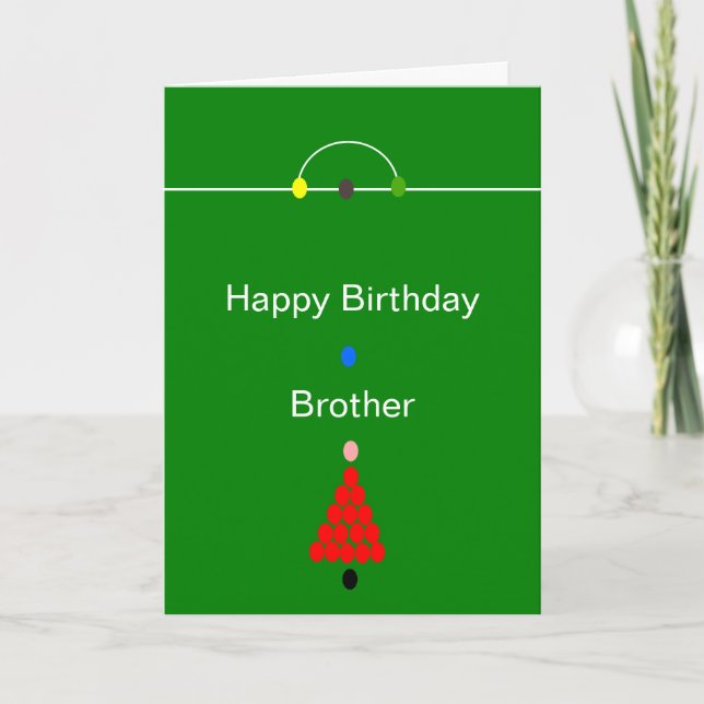 Carte Conception de Snooker Personnalisé Frère Anniversa (Devant)