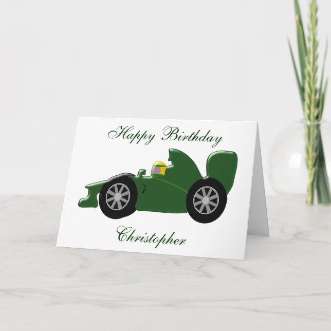 Carte Conception de voiture de course Anniversaire (Devant)