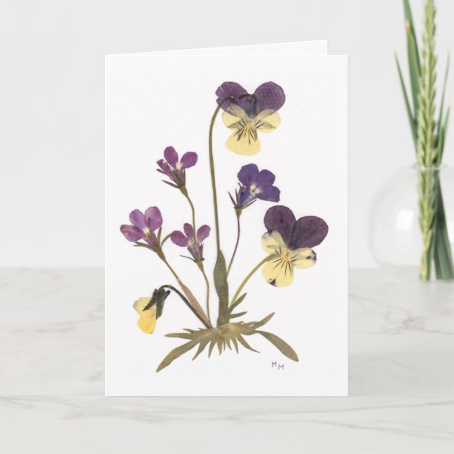 Carte Conception des fleurs compressées (Devant)