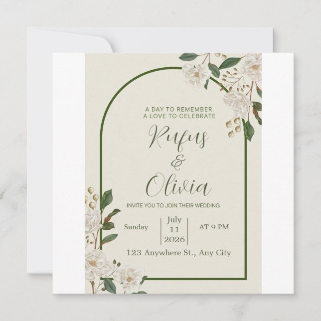 Carte Conception élégante d'invitation de mariage - Pers (Devant)