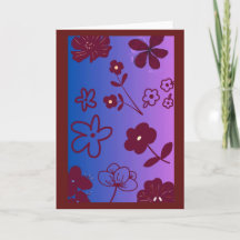 Conception florale bleu violet et bordeaux 