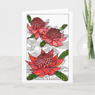 Carte Conception florale des Waratahs australiens